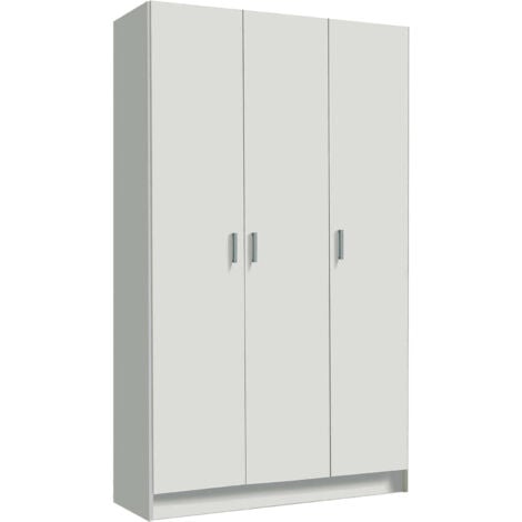 Dmora - Armadio multiuso Beaumont, Mobile ausiliario a 3 ante, Guardaroba portascarpe, Guardaroba portascope, cm 109x37h180, Bianco, con imballo rinforzato