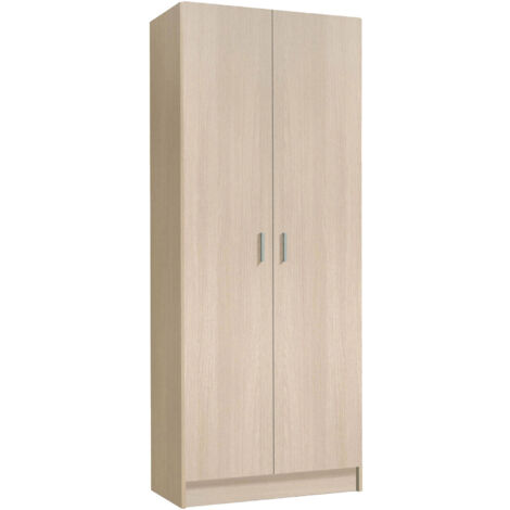 Dmora Armadio multiuso Charleston, Mobile portascope a 2 ante, Scarpiera con ripiani, Guardaroba portascope, cm73x37h180, Rovere