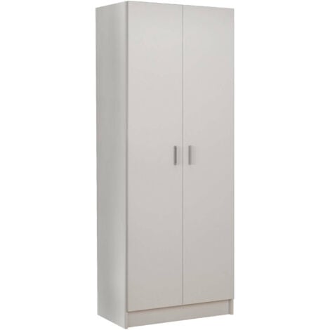 Dmora - Armadio multiuso Dabaldi, Mobile portascope a 2 ante, Scarpiera con ripiani, Guardaroba portascope, cm73x37h180 cm, Bianco