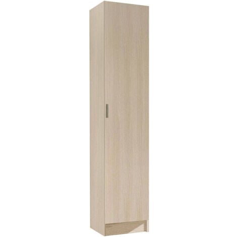 Dmora - Armadio multiuso Dbellod, Mobile ausiliario a 1 anta, Guardaroba portascarpe con ripiani, Scarpiera verticale, 37x37h180 cm, Rovere