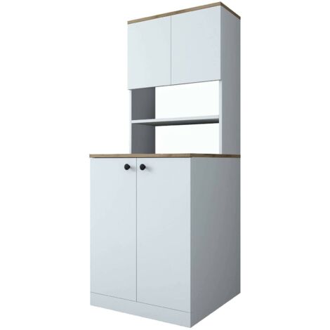 Dmora - Armadio multiuso grande Marty, Mobile multifunzionale, Mobiletto scarpiera, Guardaroba porta scarpe, 70x73h184 cm, Bianco e Noce