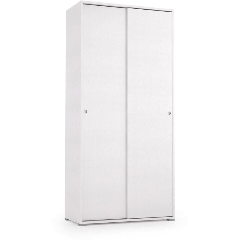 

Armario con 2 puertas correderas y 4 estantes, 100% Made in Italy, Armario de dormitorio moderno, 90x45h195 cm, Color blanco - Dmora