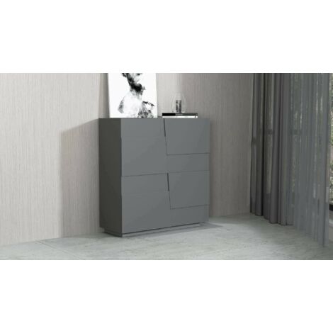 Dmora - Armario multiusos 2 puertas Zulimo, Armario multifuncional, Armario 2 puertas, 120x44h126 cm, Antracita