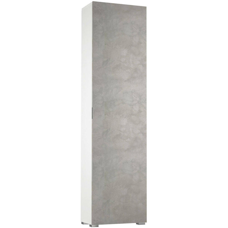 

Dmora Armario multiusos con 1 puerta batiente, 100% Made in Italy, Zapatero de entrada con 7 estantes internos, Zapatero moderno, 50x30h182 cm, Color