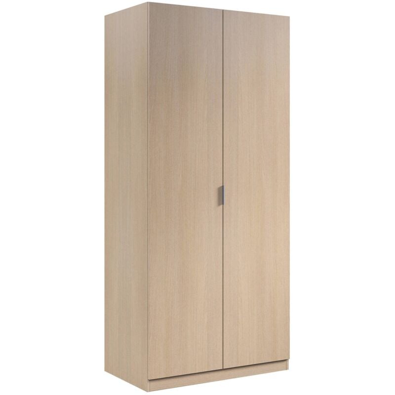 Dmora - Vestiaire Orange, Armoire de chambre avec 2 portes battantes, Meuble de chambre avec 1 étagère et tringle à vêtements, cm 82x52h180, Chêne,