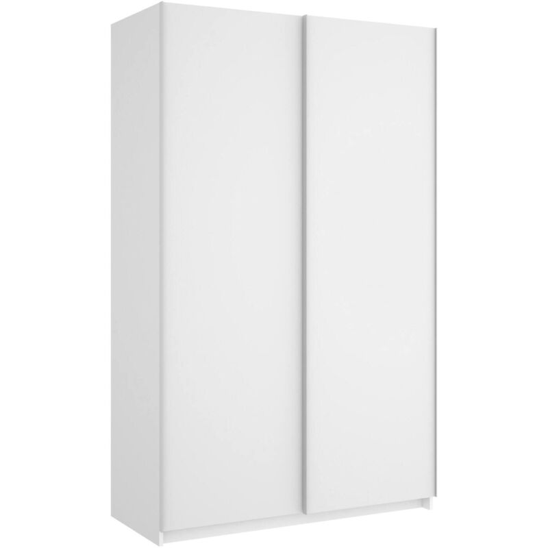 Dmora - Armoire Annapurna, Porte-manteau pour chambre, Armoire avec 2 portes coulissantes, 120x65h204 cm, Blanc, avec emballage renforcé