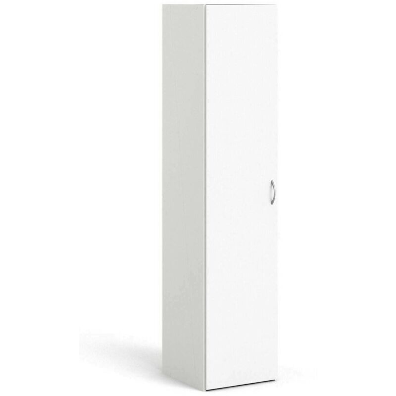 Dmora - Armoire à une porte avec trois étagères internes, couleur blanche, Dimensions 39 x 175 x 41 cm