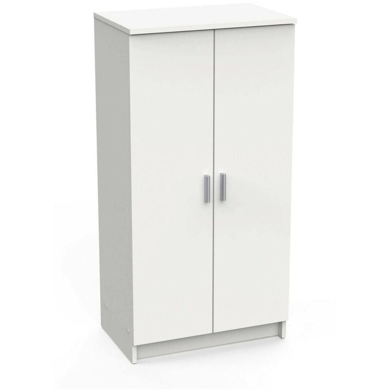 Dmora - Armoire multifonction avec deux portes avec six étagères, couleur blanche, Dimensions 55 x 108 x 36 cm, avec emballage renforcé