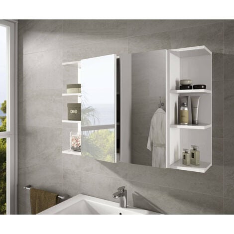 Ensemble salle de bain, meuble suspendu+colonne+vasque START blanc  brillant, 101 x 53