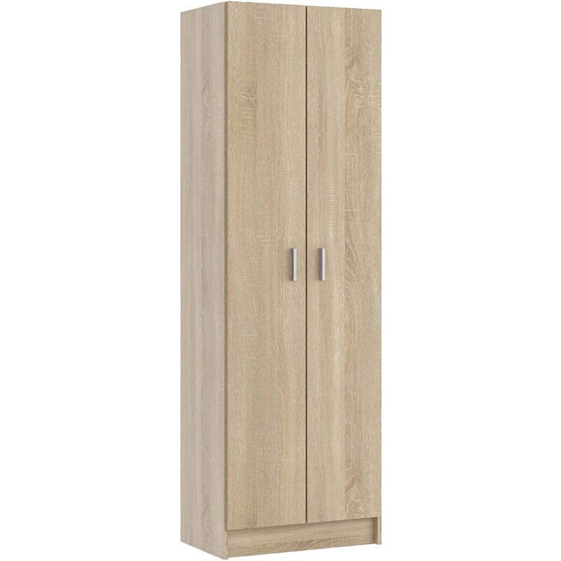 Dmora - Armoire à usages multiples Portsmouth, Armoire auxiliaire à 2 portes, Armoire à chaussures moderne, Range-chaussures vertical, cm 59x37h180,