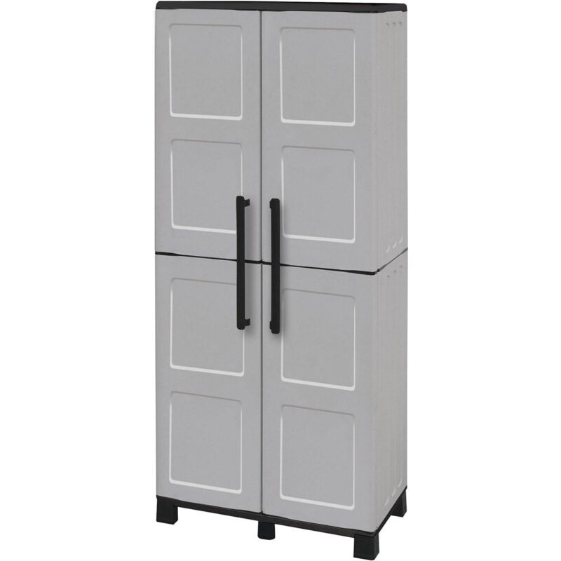 Armoire polyvalente extérieure ou intérieure, 2 portes mobiles et 3 niveaux en polypropylène ajustables, 100% Made in Italy, 68x37h169 cm, couleur