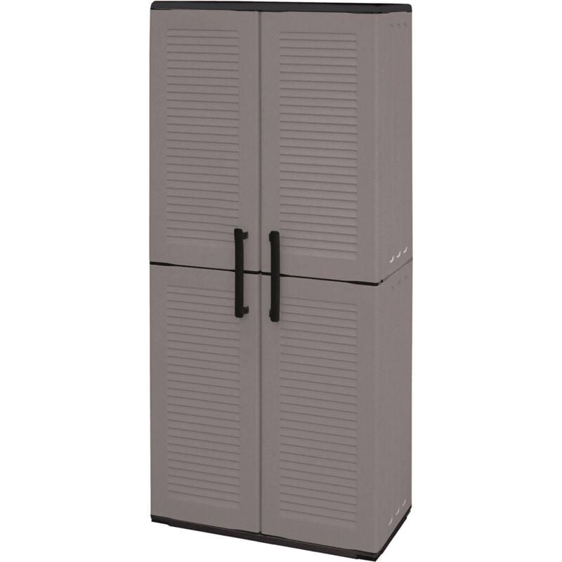 Armoire polyvalente extérieure ou intérieure, mobile 2 portes et 3 niveaux de polypropylène ajustables, 100% Made in Italy, 68x37h163 cm, couleur