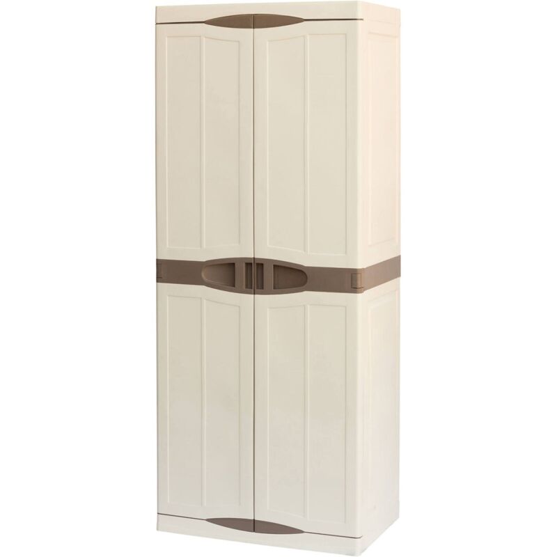 Dmora Armoire polyvalente pour l'extérieur ou l'intérieur, armoire à 2 portes et 4 étagères en polypropylène, 100% Made in Italy, 70x47h178 cm,