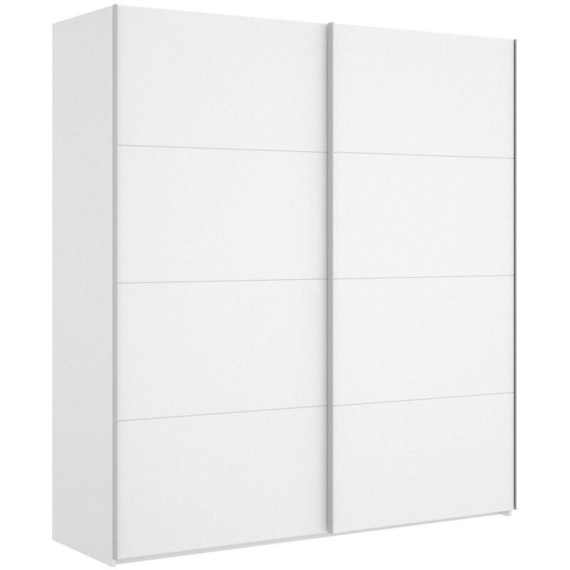 Dmora - Armoire Saltoro, Porte-manteau pour chambre, Armoire avec 2 portes coulissantes, 180x65h204 cm, Blanc