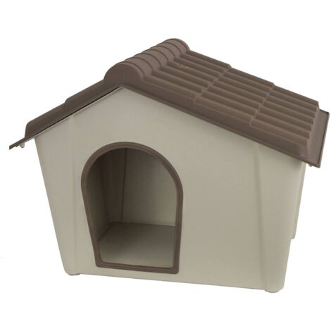 Dmora Außen oder Innenraum Polypropylen Kennel, Hundehäuschen oder Katzen, 100% Made in Italy, 79x59h61 cm, beige Farbe