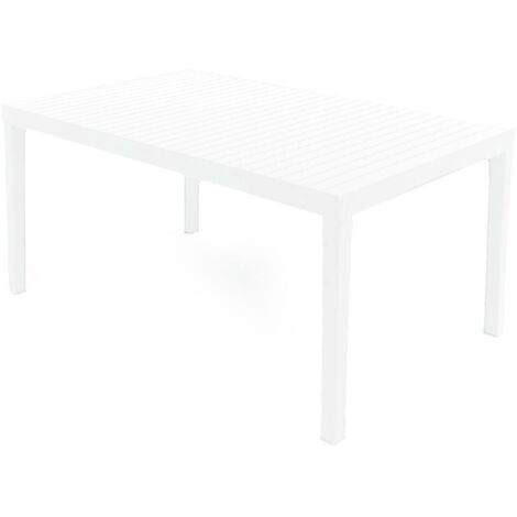 Dmora - Außentisch Danastas, rechteckiger Esstisch, Mehrzweck-Gartentisch, 100 % Made in Italy, 150 x 90 x 72 cm, Weiß