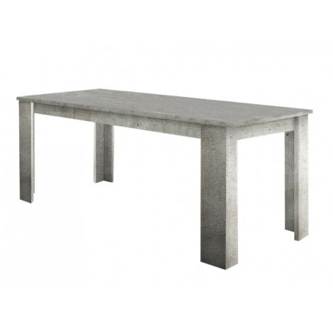 Dmora Ausziehbarer Esstisch, Made in Italy, Moderner Tisch mit Verlängerungen, Ausziehbare Konsole, 140 / 190x90h75 cm, Zementfarbe