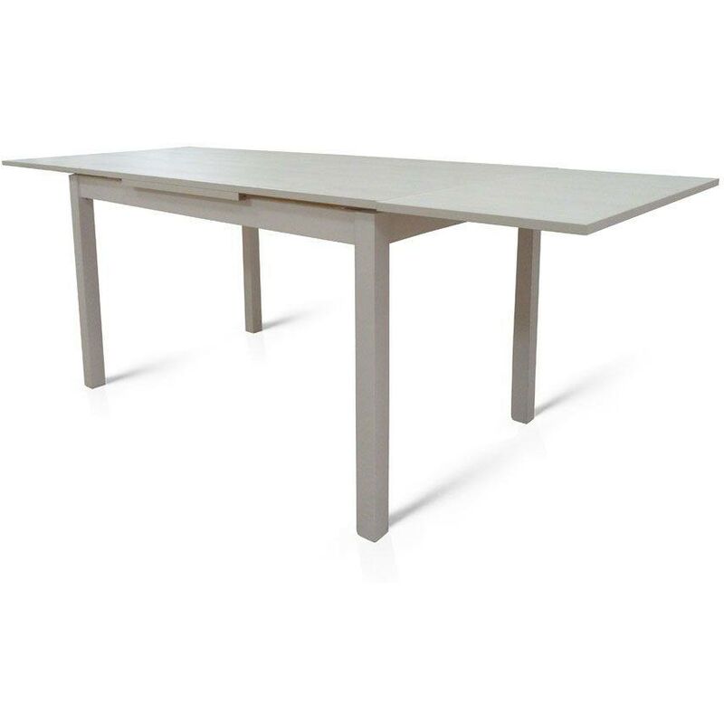 Dmora Ausziehbarer Esstisch, Moderner Tisch mit Verlängerungen, Ausziehbare Konsole, cm 80x130 / 210h76, Farbe Asche weiß