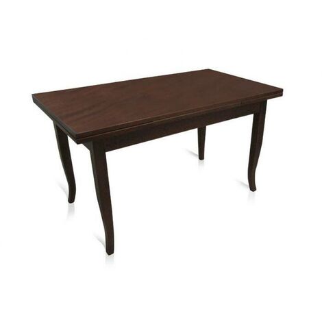 Dmora Ausziehbarer Tisch, aus nussbaumfarbenem Holz, 140x80x79,50 cm, mit 2 Auszügen à 40 cm