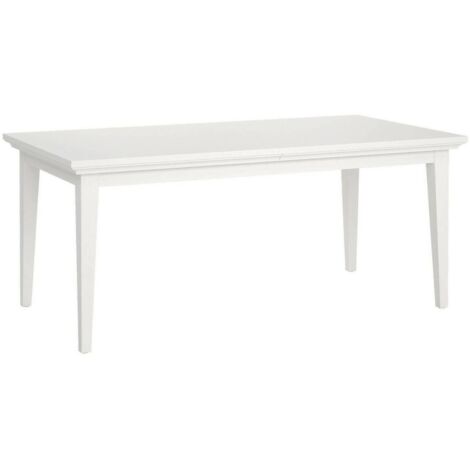 Dmora - Ausziehbarer Tisch Morgane, Küchenkonsole, Esstisch mit Verlängerung, Ausziehbares Küchenregal, 180x95 h76 cm, Weiß