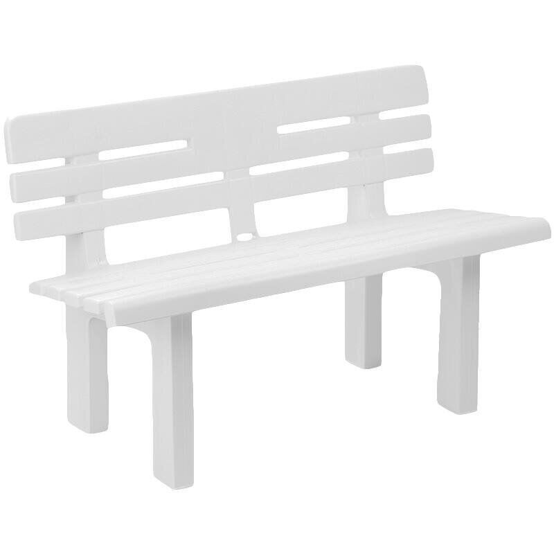 Banc d'extérieur Daltobel, Banc de jardin Monobloc, Banc d'extérieur, 100% Made in Italy, 110x52h71 cm, Blanc - Dmora