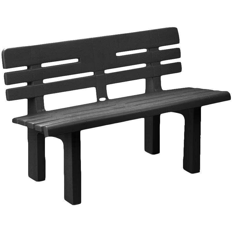 Banc d'extérieur Daltobel, Banc de jardin Monobloc, Banc d'extérieur, 100% Made in Italy, 110x52h71 cm, Anthracite - Dmora