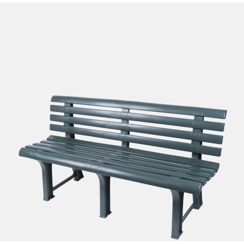 Banc extérieur Dluzard, 3 places, dossier à lattes Made in Italy, 145x49x74h cm vert Banc extérieur Dluzard, 3 places, dossier à lattes Made in Italy, 145x49x74h cm vert