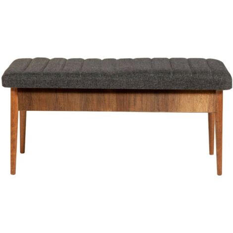 Dmora - Bank Mirphak, Mehrzweckbank, Gastplatz, Balkonbank mit mehreren Positionen, 110x40h48 cm, Walnuss und Anthrazit, mit verstärkter Verpackung