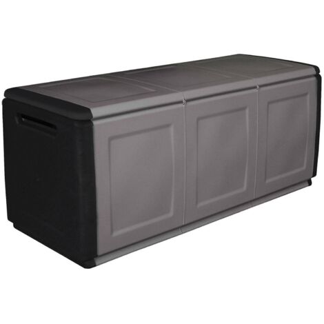 Dmora - Baule Achse, Cassapanca multiuso, Baule contenitore, Box portaoggetti, 100% Made in Italy, 138x53h57 cm, Grigio chiaro e Nero