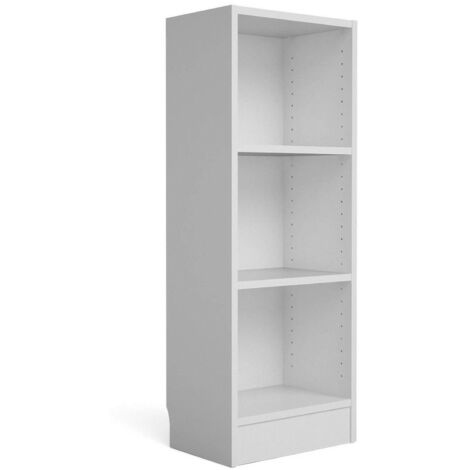 Dmora Bibliothèque avec trois étagères, couleur blanche, 40 x 107 x 26 cm