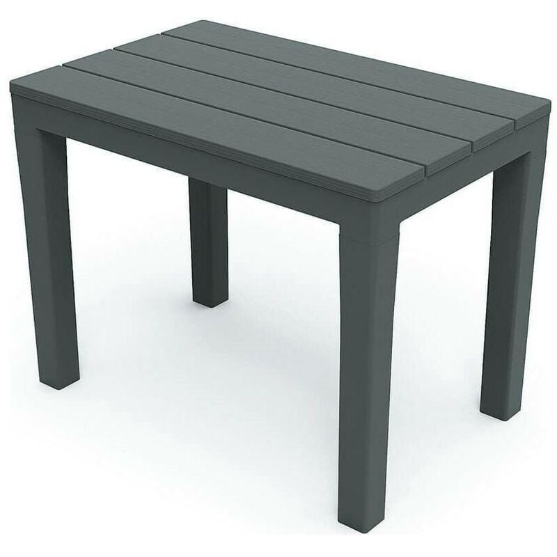Dmora Table basse effet bois en polypropylène, couleur anthracite, Dimensions 60 x 45 x 38 cm