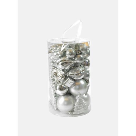 Decorazioni Natalizie – 24 Sfere Mini In Plastica Lucida Diametro 30 Mm – Rosse Con Laccetto Oro – Addobbi Per Albero Di Natale
