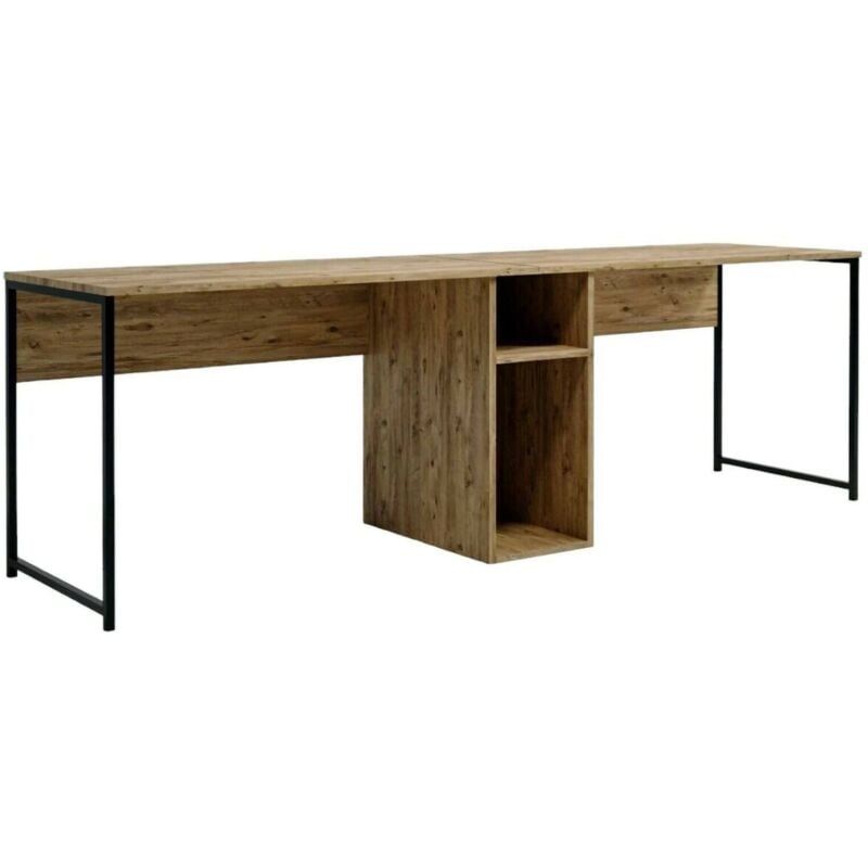 Dmora - Bureau Annis, Pupitre polyvalent, Table de bureau pour pc, Plan de travail, 240x60h74 cm, Chêne, avec emballage renforcé