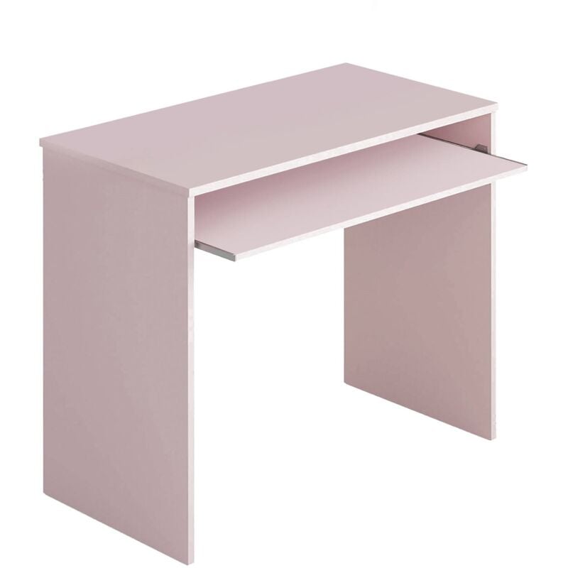 Dmora - Bureau Dayton, Bureau avec étagère, Table d'étude de support pc pour bureau ou chambre, Table de travail, cm 90x54h79, Rose, avec emballage