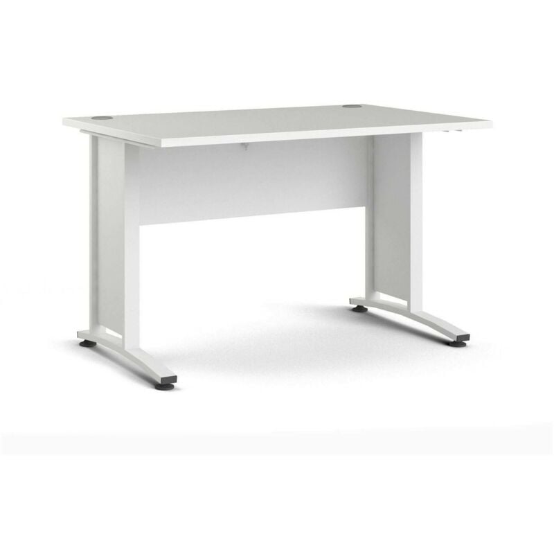 Dmora - Bureau, couleur blanche, 120 x 74,5 x 80 cm, avec emballage renforcé