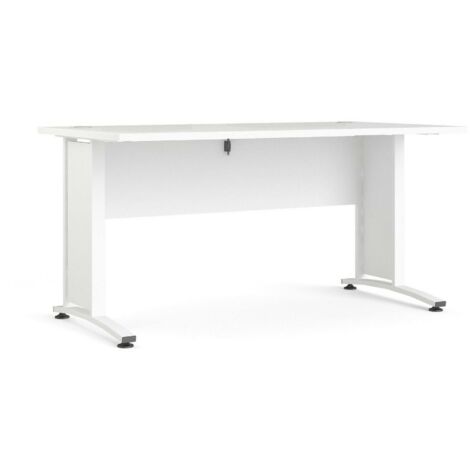 Dmora Bureau, couleur blanche, 150 x 74,5 x 80 cm, avec emballage renforcé