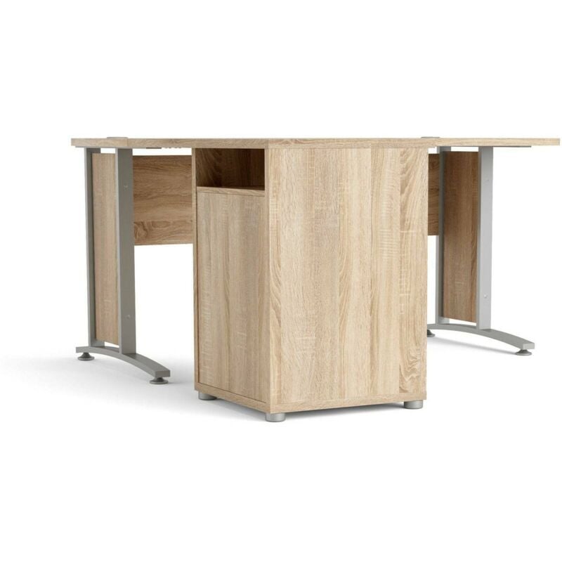 Dmora - Bureau, couleur chêne, 159 x 74,5 x 150,5 cm, avec emballage renforcé