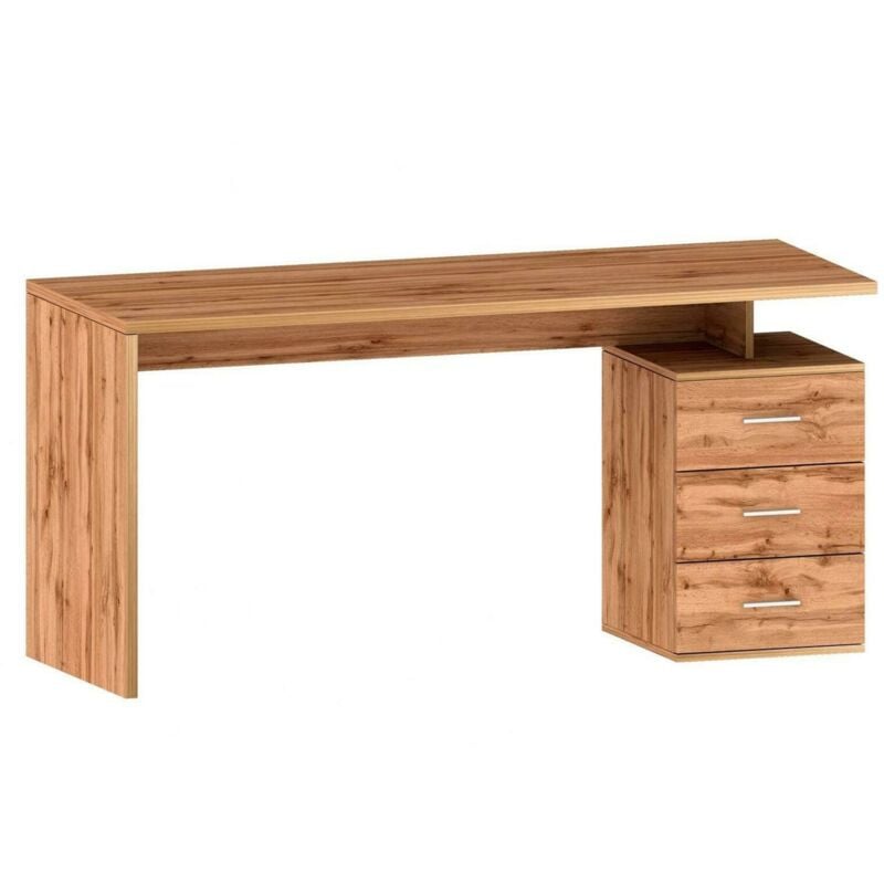 Dmora - Bureau Dchiellin, Bureau linéaire, Bureau polyvalent, Bureau multiposition gain de place, 160x60h75 cm, Chêne