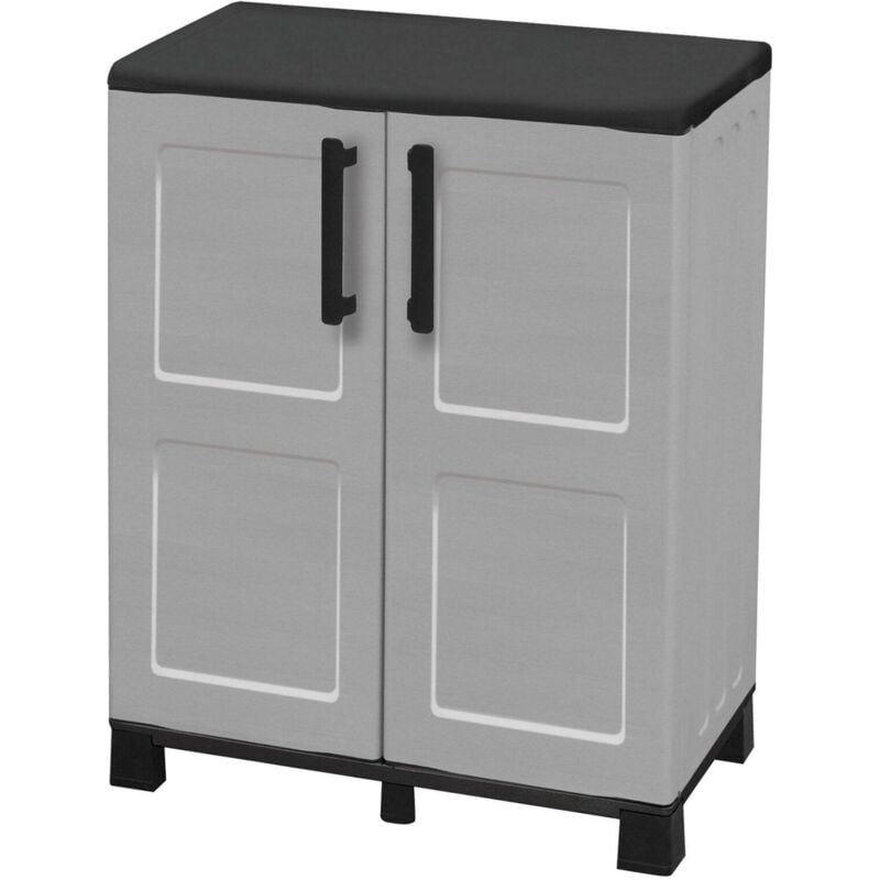 Dmora Cabinet extérieure ou interne polyvalent, armoire basse avec 2 portes et 1 étagère en polypropylène, 100% Made in Italy, 68x37h90 cm, couleur