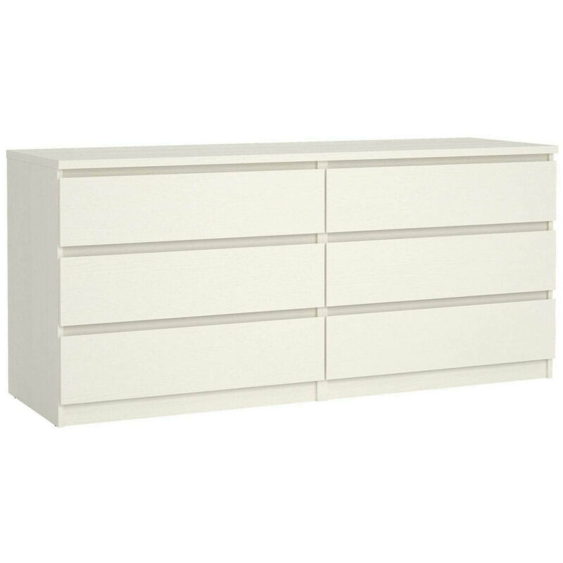 

Cómoda de seis cajones, color blanco, 153,6 x 70,1 x 50 cm - Dmora