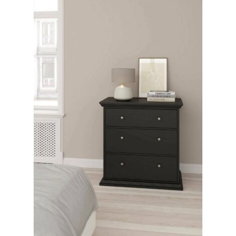 Dmora - Cajonera Domeng, Cómoda multiusos, Cómoda de dormitorio, Gabinete con cajones, 86x52 h88 cm, Negro