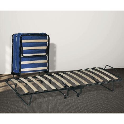 Dmora Cama plegable con somier y colchón, medidas 190x80x30 cm, con embalaje reforzado