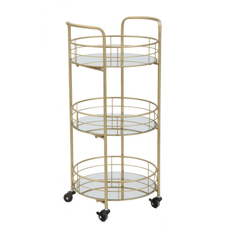 ▷ Carrito Camarera Keenan 4 Baldas Blancas Metal Ruedas 41x32x100 Cm