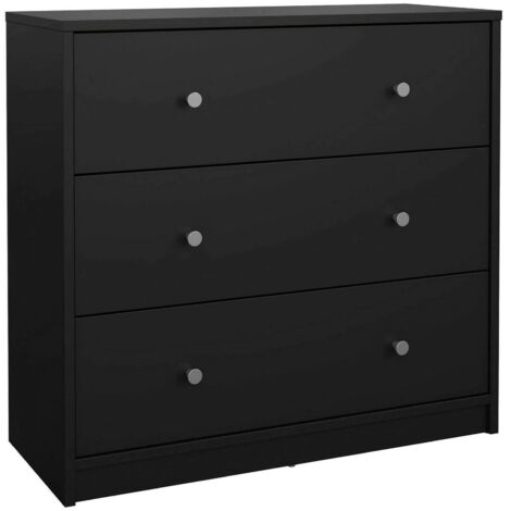 Dmora - Cassettiera Alert, Settimino multiuso, Comò camera da letto, Mobile con cassetti, 72x30 h68 cm, Nero