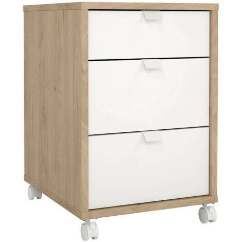Dmora - Cassettiera Gabrielle, Settimino multiuso, Comò camera da letto, Mobile con cassetti, 48x41 h61 cm, Rovere e Bianco