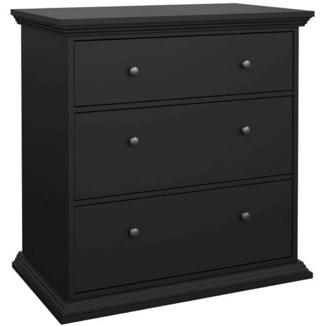 Dmora - Cassettiera Lorraine, Settimino multiuso, Comò camera da letto, Mobile con cassetti, 86x52 h88 cm, Nero