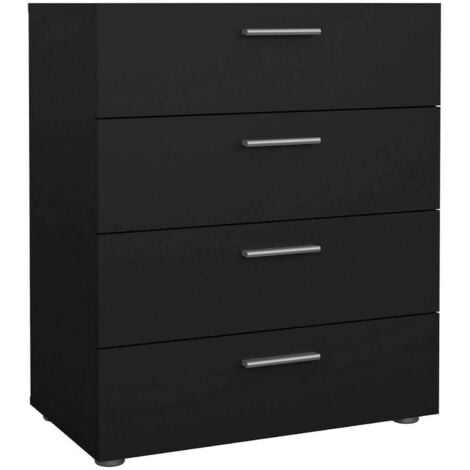 Dmora - Cassettiera Nina, Settimino multiuso, Comò camera da letto, Mobile con cassetti, 70x40 h82 cm, Nero