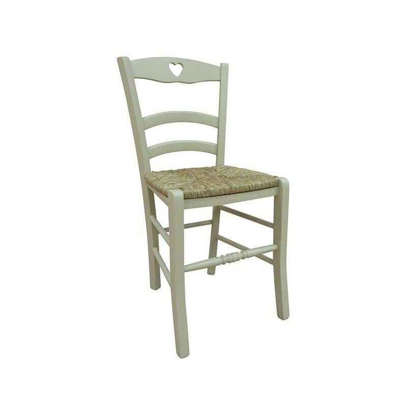 Dmora - Chaise classique en bois, pour salle à manger, cuisine ou salon, Made in Italy, cm 45x47h88, Assise h cm 46, Couleur sable