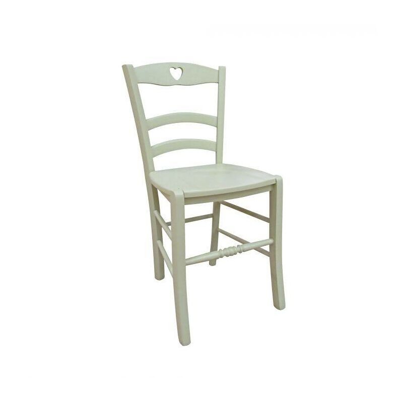 Dmora - Chaise classique en bois, pour salle à manger, cuisine ou salon, Made in Italy, cm 45x47h88, Assise h cm 48, Couleur sable, avec emballage