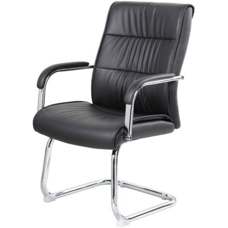 Dmora - Chaise de bureau Dmolina, Chaises de salle d'attente avec accoudoirs pour le bureau, Chaise d'attente ergonomique, 66x59h98 cm, Noir